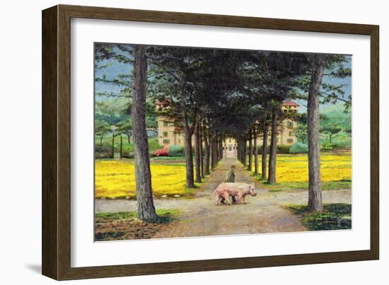 Big Pig, Pistoia, Tuscany-Trevor Neal-Framed Giclee Print