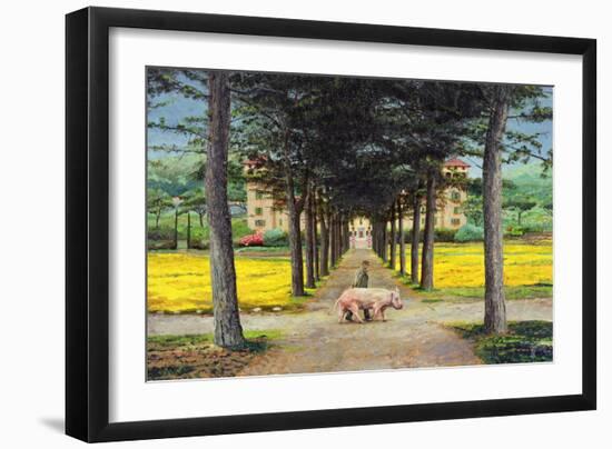 Big Pig, Pistoia, Tuscany-Trevor Neal-Framed Giclee Print