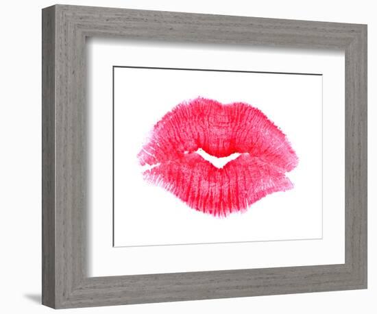 Big Pink Lipstick Kiss-null-Framed Premium Giclee Print