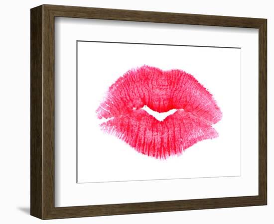 Big Pink Lipstick Kiss-null-Framed Premium Giclee Print