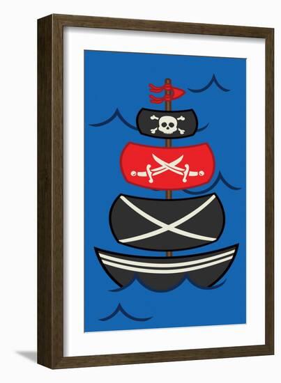 Big Pirate Ship-Jace Grey-Framed Art Print