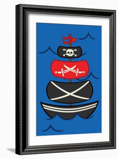 Big Pirate Ship-Jace Grey-Framed Art Print