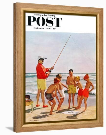 "Big Pole Little Fish" Saturday Evening Post Cover, September 1, 1956-Richard Sargent-Framed Premier Image Canvas
