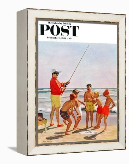 "Big Pole Little Fish" Saturday Evening Post Cover, September 1, 1956-Richard Sargent-Framed Premier Image Canvas