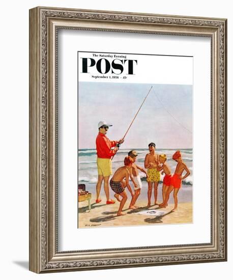 "Big Pole Little Fish" Saturday Evening Post Cover, September 1, 1956-Richard Sargent-Framed Giclee Print