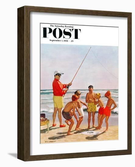 "Big Pole Little Fish" Saturday Evening Post Cover, September 1, 1956-Richard Sargent-Framed Giclee Print