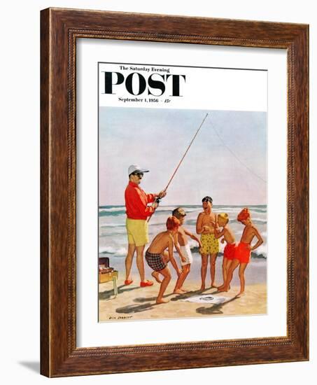 "Big Pole Little Fish" Saturday Evening Post Cover, September 1, 1956-Richard Sargent-Framed Giclee Print