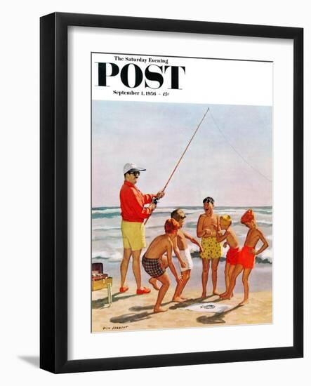 "Big Pole Little Fish" Saturday Evening Post Cover, September 1, 1956-Richard Sargent-Framed Giclee Print