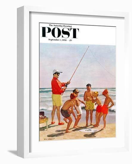 "Big Pole Little Fish" Saturday Evening Post Cover, September 1, 1956-Richard Sargent-Framed Giclee Print