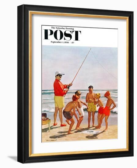 "Big Pole Little Fish" Saturday Evening Post Cover, September 1, 1956-Richard Sargent-Framed Giclee Print