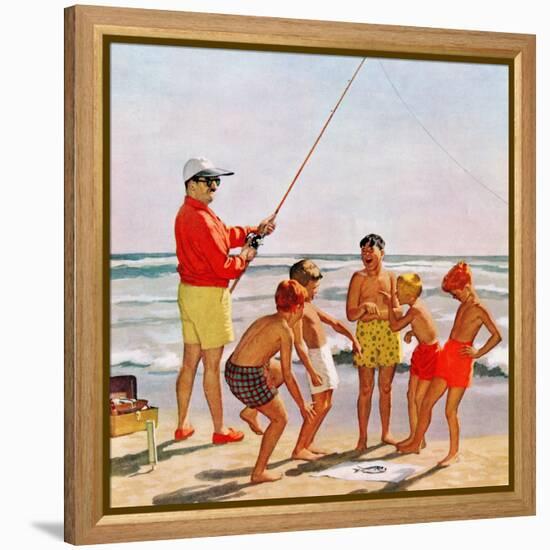 "Big Pole Little Fish", September 1, 1956-Richard Sargent-Framed Premier Image Canvas