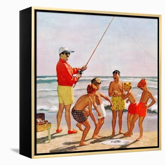 "Big Pole Little Fish", September 1, 1956-Richard Sargent-Framed Premier Image Canvas