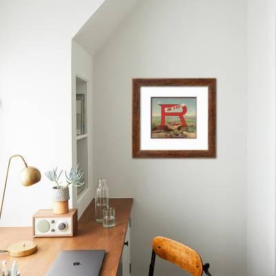 Rialto Big R #1 Orange Citrus Fruit Crate Label Art Print