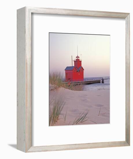 Big Red Holland Lighthouse, Holland, Ottowa County, Michigan, USA-Brent Bergherm-Framed Photographic Print