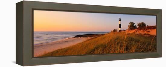 Big Sable Point Lighthouse at dusk, Ludington, Mason County, Michigan, USA-null-Framed Premier Image Canvas