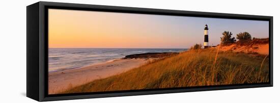 Big Sable Point Lighthouse at dusk, Ludington, Mason County, Michigan, USA-null-Framed Premier Image Canvas