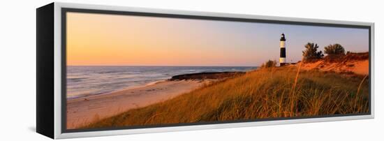 Big Sable Point Lighthouse at dusk, Ludington, Mason County, Michigan, USA-null-Framed Premier Image Canvas