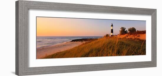 Big Sable Point Lighthouse at dusk, Ludington, Mason County, Michigan, USA-null-Framed Photographic Print