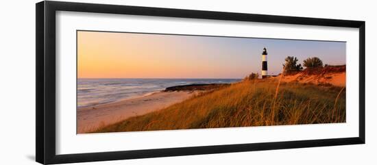 Big Sable Point Lighthouse at dusk, Ludington, Mason County, Michigan, USA-null-Framed Photographic Print