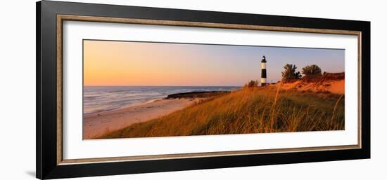 Big Sable Point Lighthouse at dusk, Ludington, Mason County, Michigan, USA-null-Framed Photographic Print