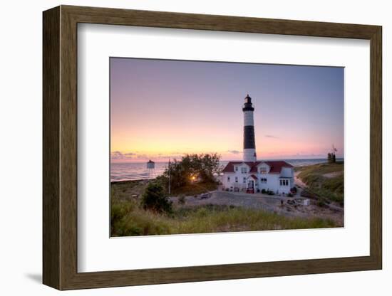 Big Sable Point Lighthouse At Sunset-Adam Romanowicz-Framed Photographic Print