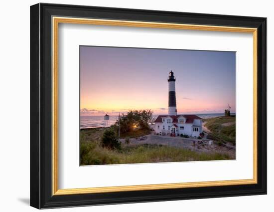 Big Sable Point Lighthouse At Sunset-Adam Romanowicz-Framed Photographic Print