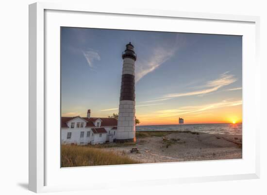 Big Sable Point Lighthouse on Lake Michigan, Ludington SP, Michigan-Chuck Haney-Framed Photographic Print