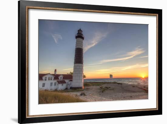 Big Sable Point Lighthouse on Lake Michigan, Ludington SP, Michigan-Chuck Haney-Framed Photographic Print