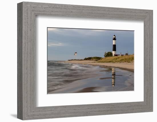 Big Sable Point Lighthouse on Lake Michigan, Ludington SP, Michigan-Chuck Haney-Framed Photographic Print