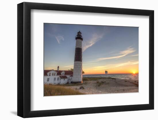 Big Sable Point Lighthouse on Lake Michigan, Ludington SP, Michigan-Chuck Haney-Framed Photographic Print