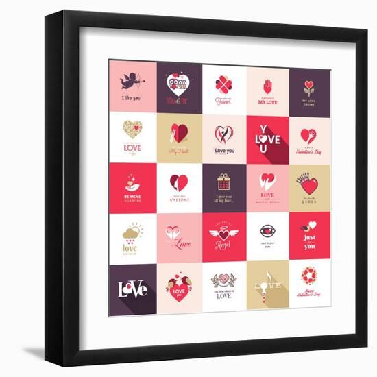 Big Set of Icons for Valentines Day-PureSolution-Framed Art Print