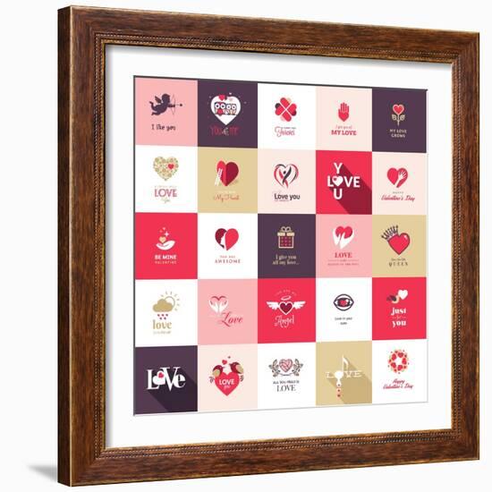 Big Set of Icons for Valentines Day-PureSolution-Framed Art Print