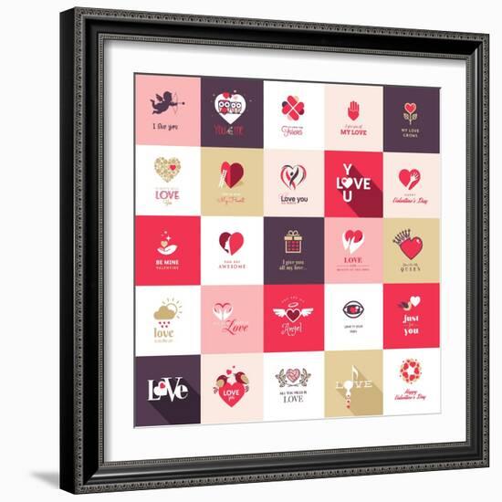 Big Set of Icons for Valentines Day-PureSolution-Framed Art Print