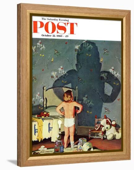 "Big Shadow, Little Boy," Saturday Evening Post Cover, October 22, 1960-Richard Sargent-Framed Premier Image Canvas