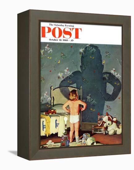 "Big Shadow, Little Boy," Saturday Evening Post Cover, October 22, 1960-Richard Sargent-Framed Premier Image Canvas