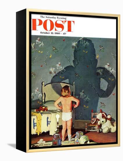 "Big Shadow, Little Boy," Saturday Evening Post Cover, October 22, 1960-Richard Sargent-Framed Premier Image Canvas