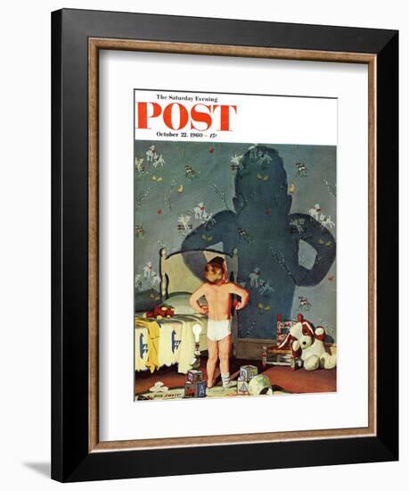 "Big Shadow, Little Boy," Saturday Evening Post Cover, October 22, 1960-Richard Sargent-Framed Giclee Print