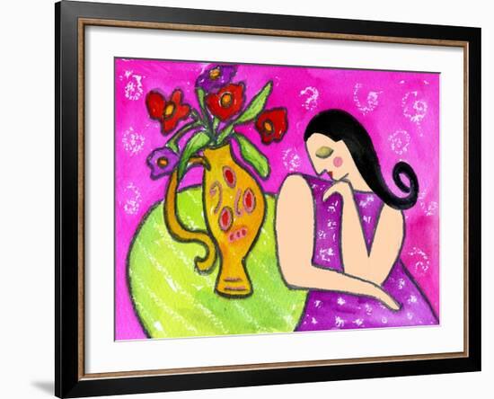 Big Shy Diva and Flower Vase-Wyanne-Framed Giclee Print