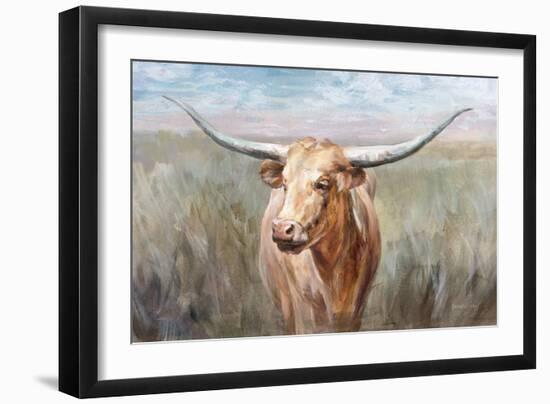 Big Sky Longhorn Sunset-Danhui Nai-Framed Art Print