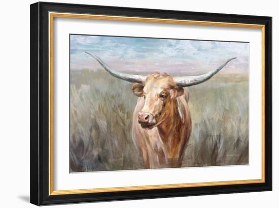 Big Sky Longhorn Sunset-Danhui Nai-Framed Art Print