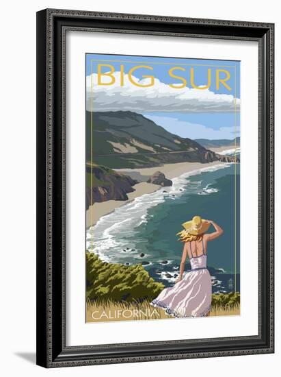 Big Sur, California Coast Scene-Lantern Press-Framed Art Print