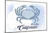 Big Sur, California - Crab - Blue - Coastal Icon-Lantern Press-Mounted Art Print