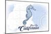 Big Sur, California - Seahorse - Blue - Coastal Icon-Lantern Press-Mounted Art Print