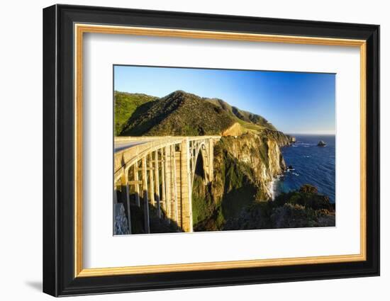 Big Sur Coat Panorama at the Bixby Bridge-George Oze-Framed Photographic Print