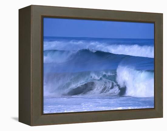 Big Surf at Papohaku Beach, Molokai, Hawaii, USA-Karl Lehmann-Framed Premier Image Canvas