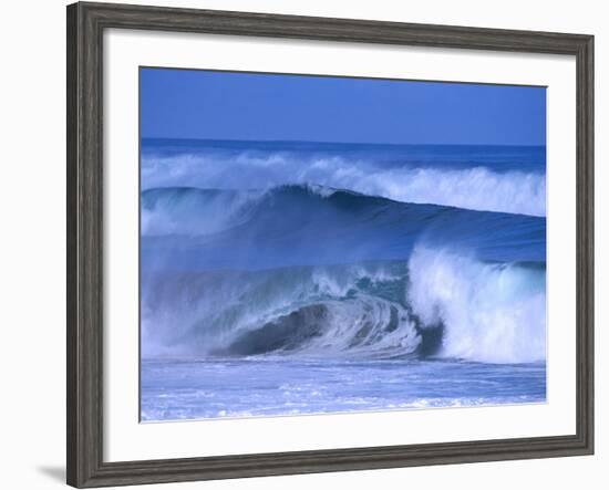 Big Surf at Papohaku Beach, Molokai, Hawaii, USA-Karl Lehmann-Framed Photographic Print