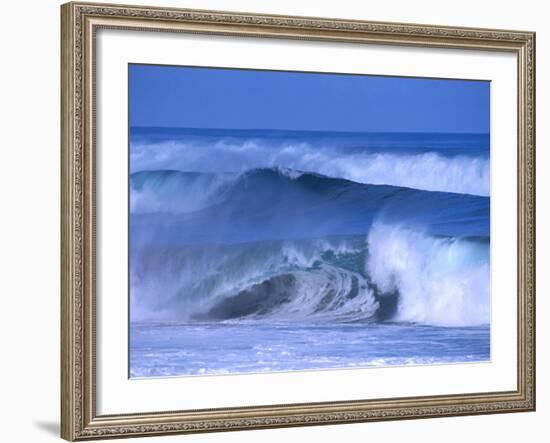 Big Surf at Papohaku Beach, Molokai, Hawaii, USA-Karl Lehmann-Framed Photographic Print