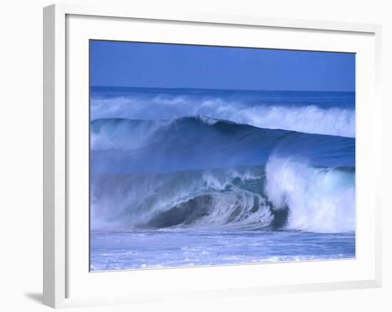 Big Surf at Papohaku Beach, Molokai, Hawaii, USA-Karl Lehmann-Framed Photographic Print