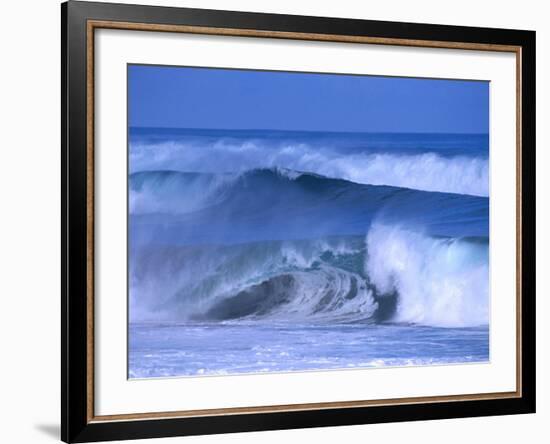 Big Surf at Papohaku Beach, Molokai, Hawaii, USA-Karl Lehmann-Framed Photographic Print