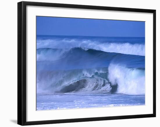 Big Surf at Papohaku Beach, Molokai, Hawaii, USA-Karl Lehmann-Framed Photographic Print